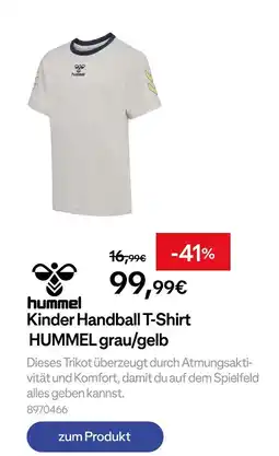 Decathlon Hummel kinder handball t-shirt hummel grau/gelb Angebot