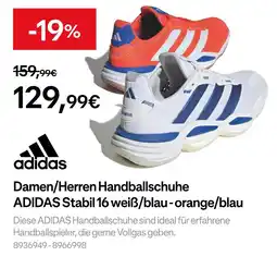 Decathlon Adidas damen/herren handballschuhe adidas stabil 16 weiß/blau Angebot