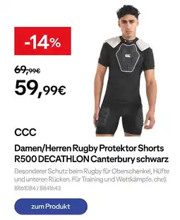 Decathlon Ccc damen/herren rugby protektor shorts r500 decathlon canterbury schwarz Angebot