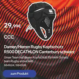 Decathlon Ccc damen/herren rugby kopfschutz r500 decathlon canterbury schwarz Angebot