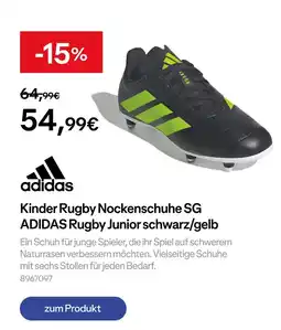 Decathlon Adidas kinder rugby nockenschuhe sg adidas rugby junior schwarz/gelb Angebot