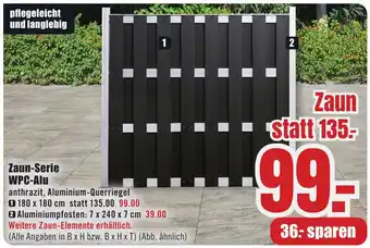 B1 Discount Baumarkt Zaun-Serie WPC-Alu Angebot