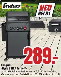 B1 Discount Baumarkt Enders Gasgrill "Hyde 3 SIKR Turbo" Angebot