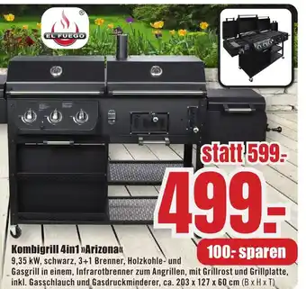 B1 Discount Baumarkt EL FUEGO Kombigrill 4in1 >>Arizona<< Angebot