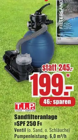 B1 Discount Baumarkt T.I.P Sandfilteranlage >>SPF 250 F<< Angebot
