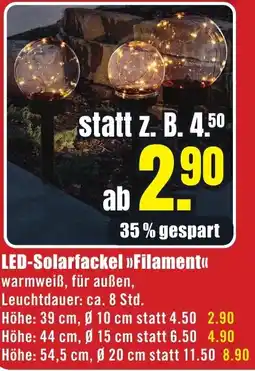 B1 Discount Baumarkt LED-Solarfackel >>Filament<< Angebot