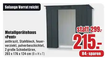 B1 Discount Baumarkt Metallgerätehaus "Pent" Angebot
