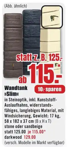 B1 Discount Baumarkt Wandtank >>Slim<< Angebot