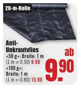 B1 Discount Baumarkt Anti- Unkrautvlies Angebot