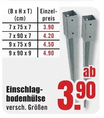 B1 Discount Baumarkt Einschlagbodenhülse Angebot