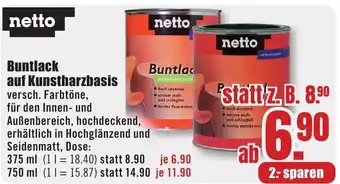 B1 Discount Baumarkt netto Buntlack auf Kunstharzbasis Angebot
