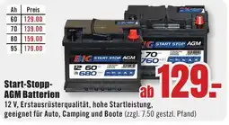 B1 Discount Baumarkt BIG Start-Stopp- AGM Batterien Angebot