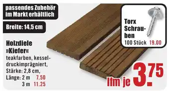 B1 Discount Baumarkt Holzdiele "Kiefer" Angebot