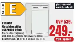 B1 Discount Baumarkt Exquisit Geschirrspüler >>GSP9109-030E<< Angebot