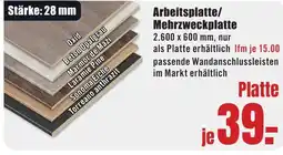 B1 Discount Baumarkt Arbeitsplatte/ Mehrzweckplatte Angebot