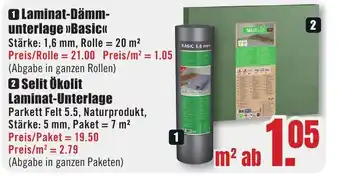 B1 Discount Baumarkt 1 Laminat-Dämmunterlage >>Basic<< Angebot