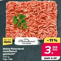 NETTO Meine Fleischerei Hackfleisch gemischt Angebot
