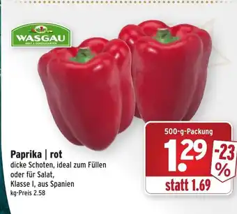 Wasgau Paprika rot Angebot