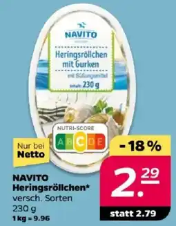 NETTO NAVITO Heringsröllchen Angebot
