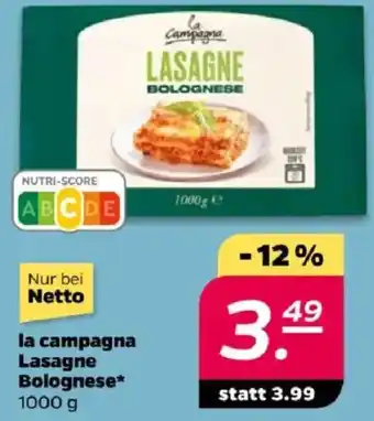NETTO la campagna Lasagne Bolognese Angebot