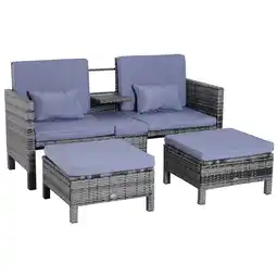 Netto Marken-Discount Outsunny Gartenmöbel-Set Polyrattan, Metall, Polyester Angebot