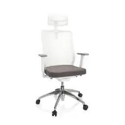 Netto Marken-Discount hjh OFFICE Profi Bürostuhl ASPEN WHITE PRO Stoff/Netzstoff mit Armlehnen (höhenverstellbar) Angebot