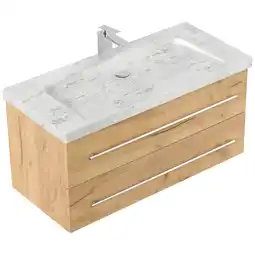 Netto Marken-Discount Badmöbel Marmor Carrara White YAMO 100 cm 1 Hahnloch SoftClose weiß hochglanz Angebot