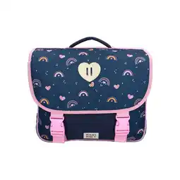 Netto Marken-Discount Milky Kiss Rucksack – Blau mit Regenbögen und Griff Schultasche Angebot