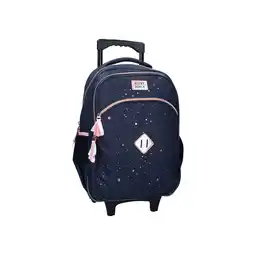 Netto Marken-Discount Milky Kiss Trolley-Rucksack Divine Days Dunkelblau mit Punkten Angebot