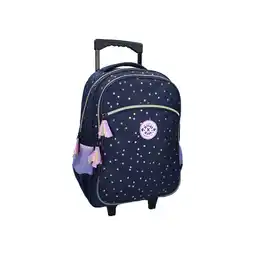 Netto Marken-Discount Milky Kiss Trolley-Rucksack Dotted Delight Dunkelblau mit Punkten Angebot