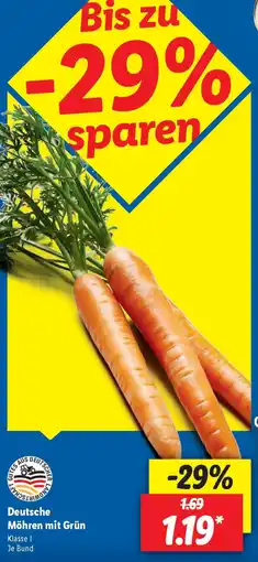 Lidl Deutsche Möhren mit Grün Angebot