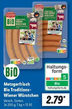 Lidl Metzgerfrisch Bio Traditions Wiener Würstchen Angebot