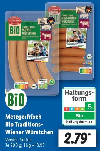 Lidl Metzgerfrisch Bio Traditions Wiener Würstchen Angebot