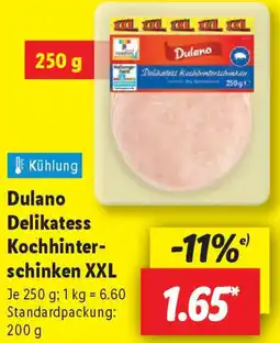Lidl Dulano Delikatess Kochhinterschinken XXL Angebot