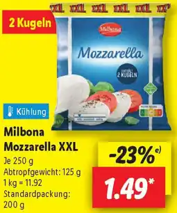 Lidl Milbona Mozzarella XXL Angebot