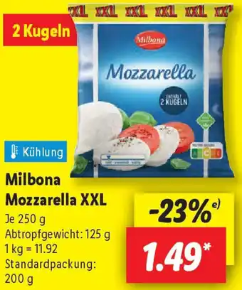 Lidl Milbona Mozzarella XXL Angebot