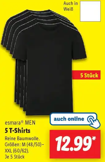 Lidl esmara MEN 5 T-Shirts Angebot
