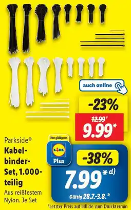Lidl Parkside Kabelbinder Set, 1.000 teilig Angebot