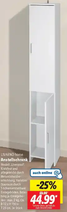 Lidl LIVARNO home Anstellschrank Angebot
