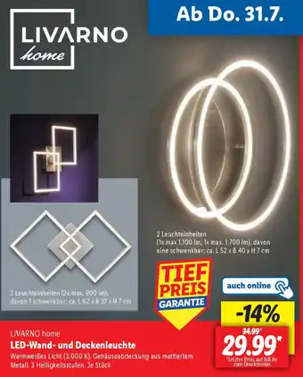 Lidl LIVARNO home LED-Wand- und Deckenleuchte Angebot