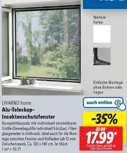 Lidl LIVARNO home Alu-Teleskop Insektenschutzfenster Angebot