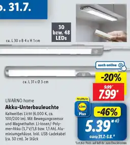 Lidl LIVARNO home Akku-Unterbauleuchte Angebot