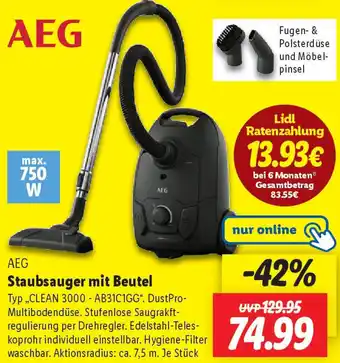 Lidl AEG Staubsauger mit Beutel Angebot