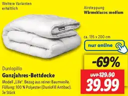 Lidl Dunlopillo Ganzjahres-Bettdecke Angebot
