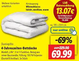 Lidl Dunlopillo 4-Jahreszeiten-Bettdecke Angebot