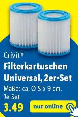 Lidl Crivit Filterkartuschen Universal, 2er-Set Angebot