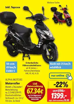 Lidl ALPHA MOTORS Motorroller Angebot