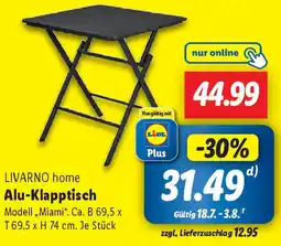 Lidl LIVARNO home Alu-Klapptisch Angebot