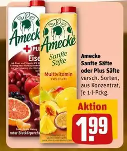 REWE Amecke Sanfte Säfte oder Plus Säfte Angebot