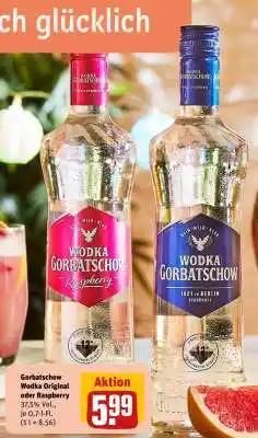 REWE Gorbatschow Wodka Original oder Raspberry Angebot